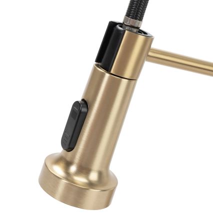 REA-B4821 - Grifo para fregadero con rociador extraíble COLIN 42,5 cm, acabado oro cepillado
