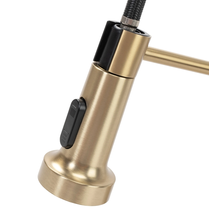REA-B4821 - Grifo para fregadero con rociador extraíble COLIN 42,5 cm, acabado oro cepillado