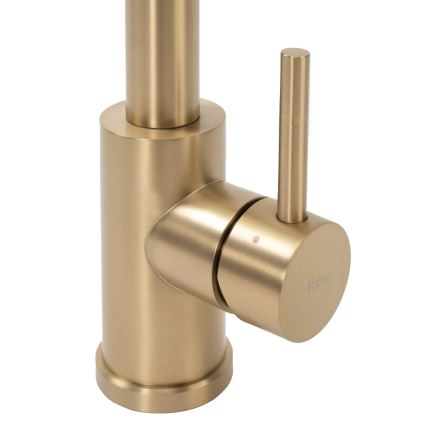 REA-B4821 - Grifo para fregadero con rociador extraíble COLIN 42,5 cm, acabado oro cepillado