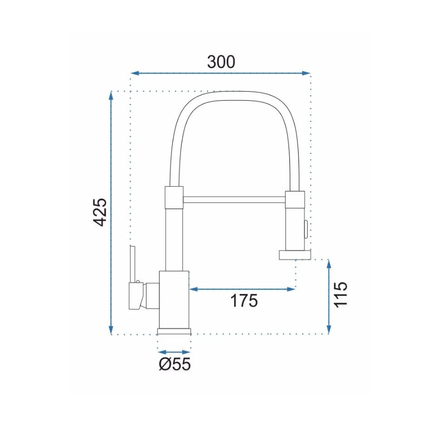 REA-B4821 - Grifo para fregadero con rociador extraíble COLIN 42,5 cm, acabado oro cepillado