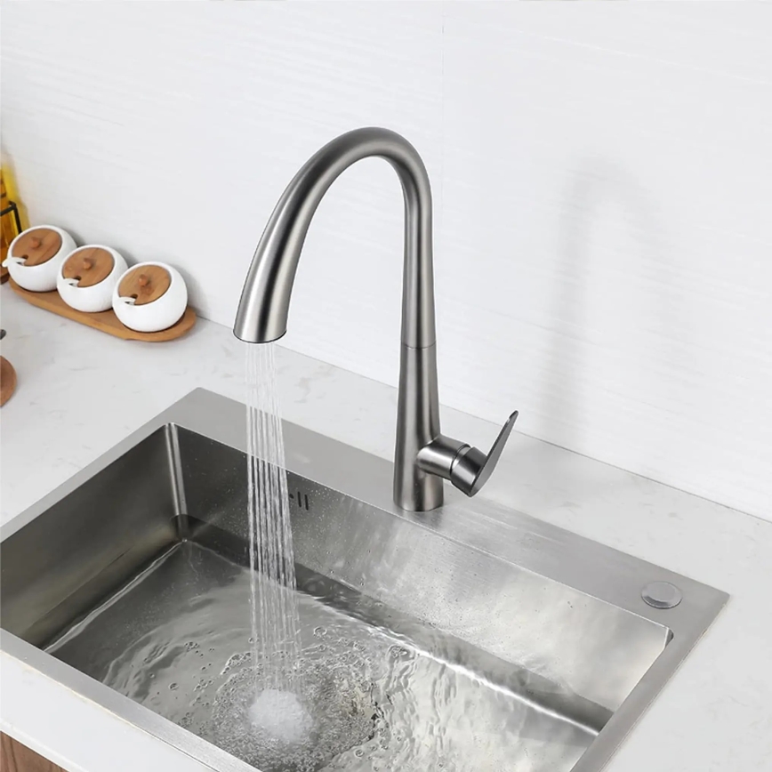 REA-B5314 - Grifo de fregadero con rociador extraíble ROSS 43 cm, níquel