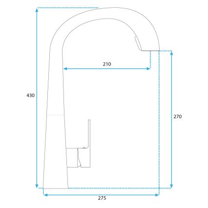 REA-B5314 - Grifo de fregadero con rociador extraíble ROSS 43 cm, níquel