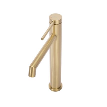 REA-B5319 - Grifo de lavabo FOSS 29,5 cm acabado oro cepillado