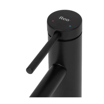 REA-B5320 - Grifo de lavabo FOSS de 29,5 cm, negro mate