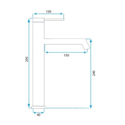 REA-B5320 - Grifo de lavabo FOSS de 29,5 cm, negro mate