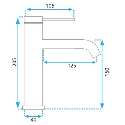 REA-B5324 - Grifo de lavabo CLIF 20,5 cm, acero cepillado
