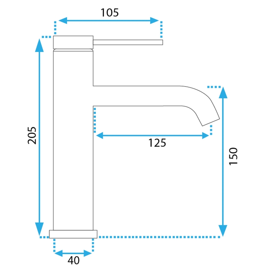 REA-B5324 - Grifo de lavabo CLIF 20,5 cm, acero cepillado