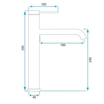 REA-B5325 - Grifo de lavabo CLIF 29,5 cm negro mate