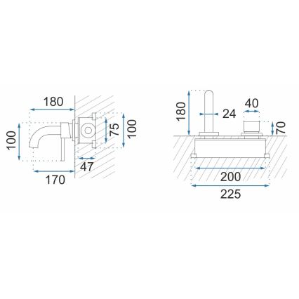 REA-B5332 - Grifo de lavabo para instalación empotrada OWEN, negro