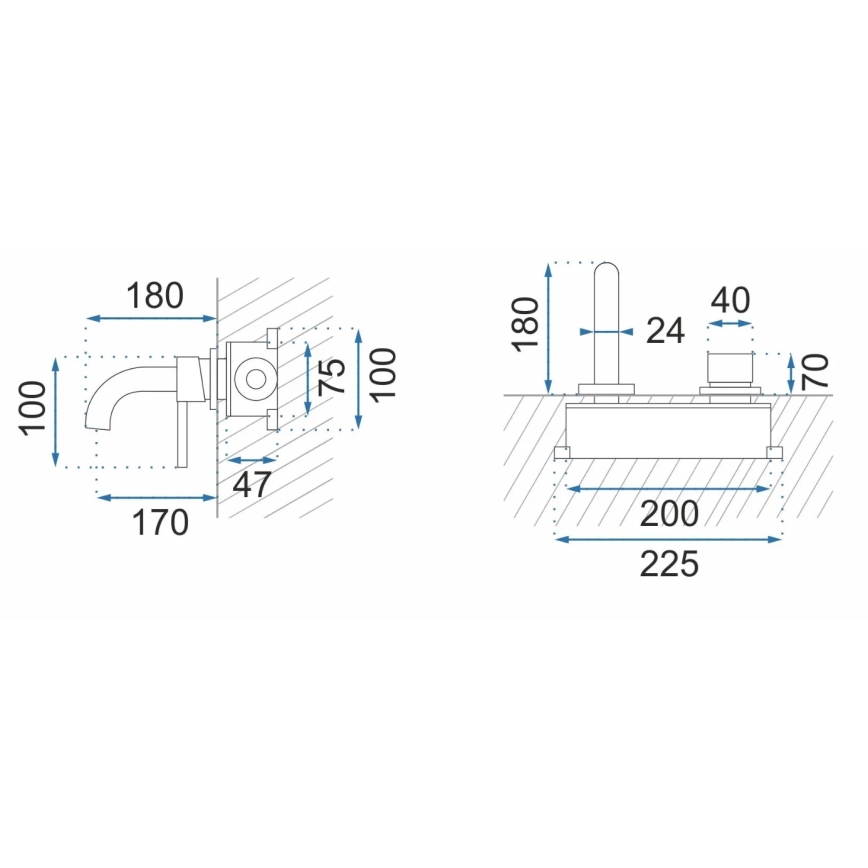 REA-B5332 - Grifo de lavabo para instalación empotrada OWEN, negro