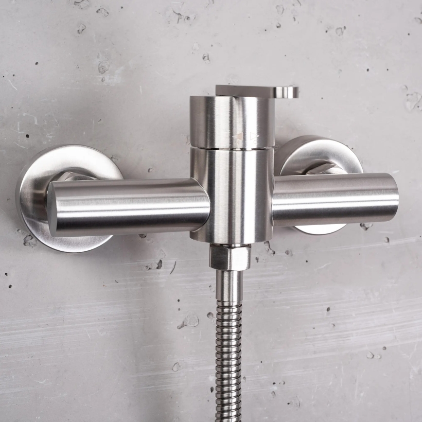 REA-B5502 - Set de ducha con grifería ONTARIO en acabado níquel