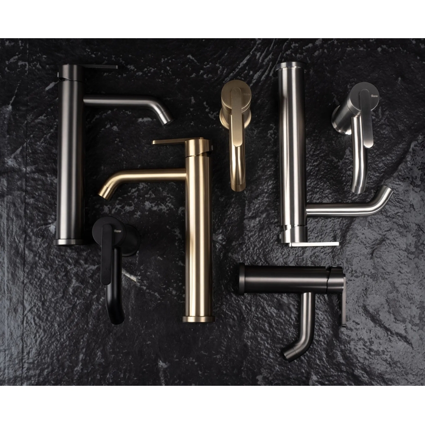 REA-B5505 - Grifo de lavabo ONTARIO 17,5 cm oro cepillado