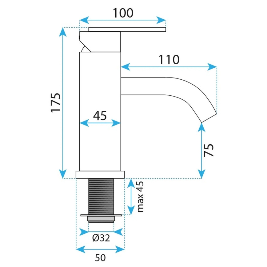 REA-B5505 - Grifo de lavabo ONTARIO 17,5 cm oro cepillado