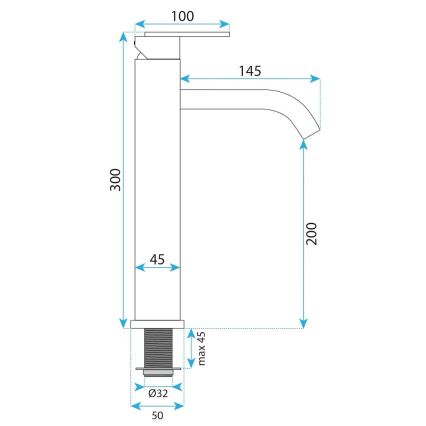 REA-B5510 - Grifo de lavabo ONTARIO 30 cm, acabado níquel