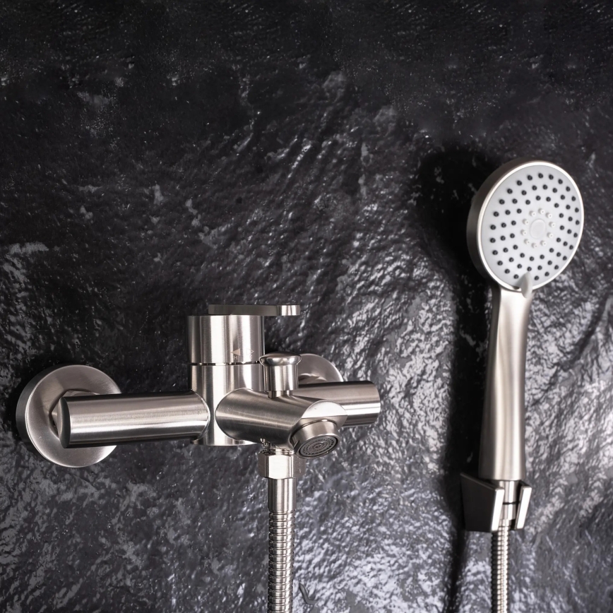 REA-B5514 - Conjunto de bañera con grifo ONTARIO, acero cepillado