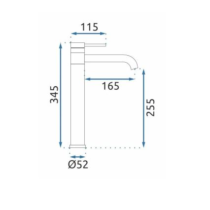 REA-B6100 - Grifo de lavabo LUNGIS de 34,5 cm en cromo brillante