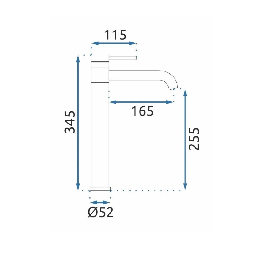 REA-B6100 - Grifo de lavabo LUNGIS de 34,5 cm en cromo brillante