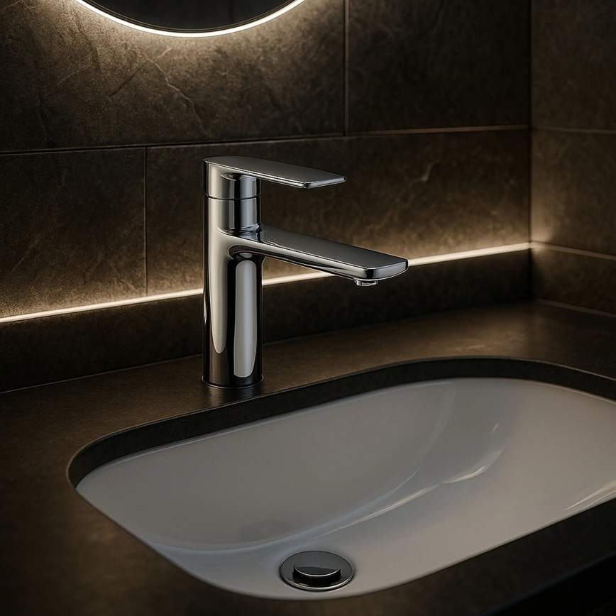 REA-B6202 - Grifo de lavabo STORM 15 cm cromo brillante