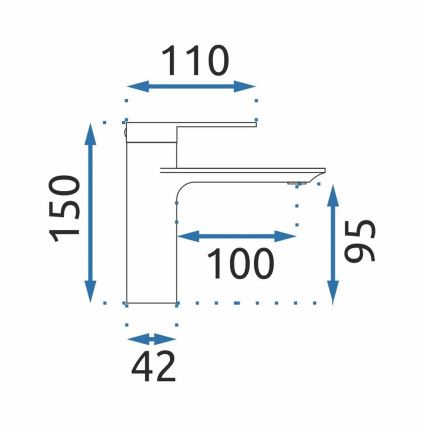 REA-B6202 - Grifo de lavabo STORM 15 cm cromo brillante
