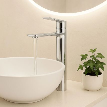 REA-B6203 - Grifo de lavabo STORM, 29,5 cm, cromo brillante