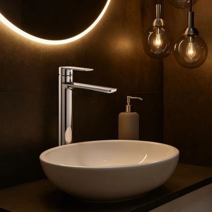 REA-B6203 - Grifo de lavabo STORM, 29,5 cm, cromo brillante