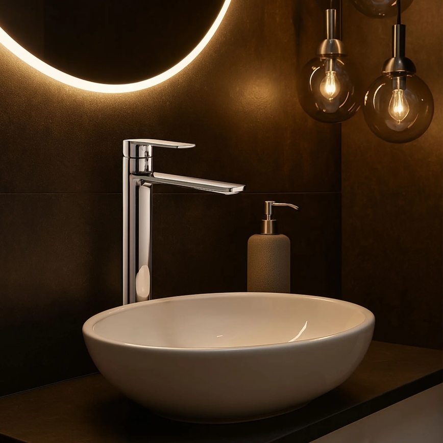 REA-B6203 - Grifo de lavabo STORM, 29,5 cm, cromo brillante