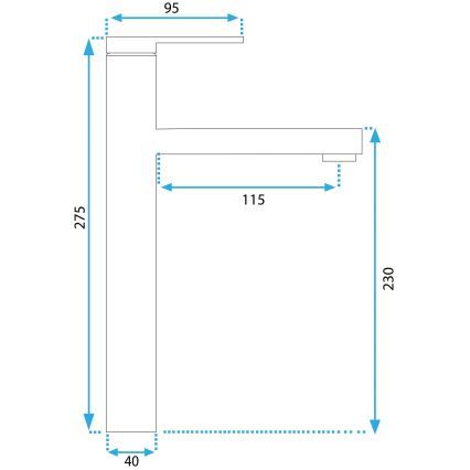 REA-B6214 - Grifo para lavabo PIXEL 27,5 cm negro