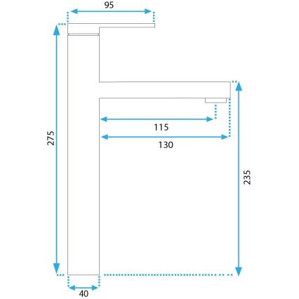 REA-B6215 - Grifo de lavabo PIXEL 27,5 cm, dorado