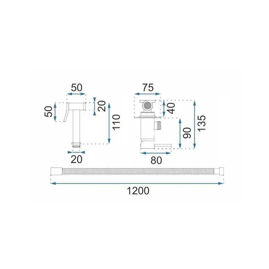 REA-B6311 - Grifo de bidé con ducha para instalación empotrada LUNGO, acabado oro cepillado