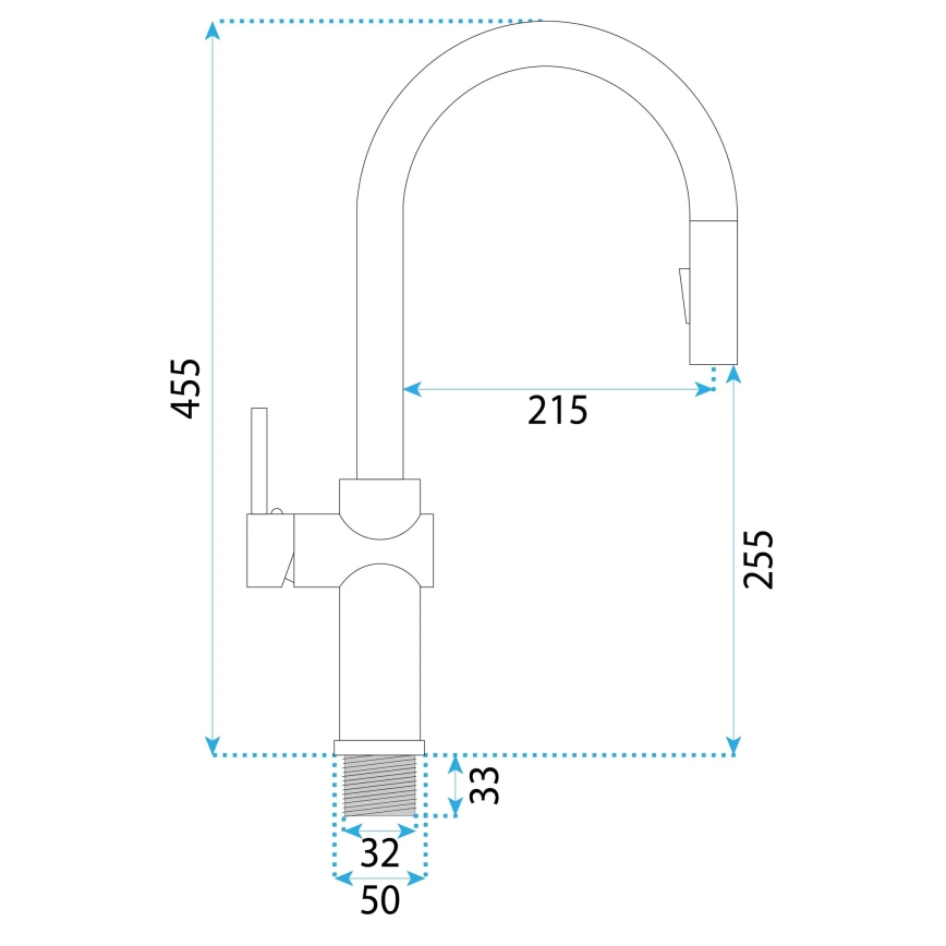 REA-B6330 - Grifo para fregadero FRESH con rociador extraíble, 45 cm, acabado níquel