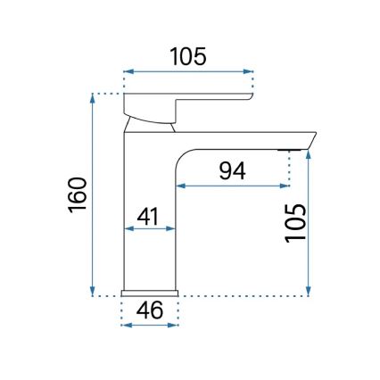 REA-B6410 - Grifo de lavabo ARGUS 16 cm oro cepillado
