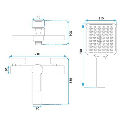 REA-B6414 - Conjunto de bañera con grifería ARGUS, acabado en oro cepillado