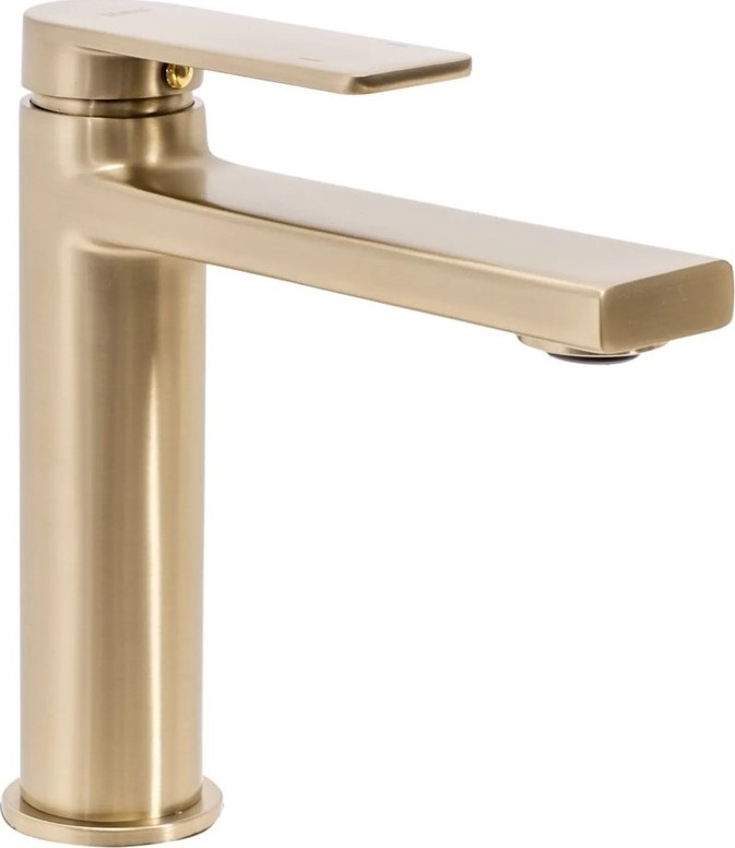 REA-B6555 - Grifo de lavabo VERSO 16,5 cm, acabado dorado cepillado