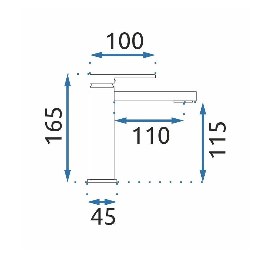 REA-B6555 - Grifo de lavabo VERSO 16,5 cm, acabado dorado cepillado