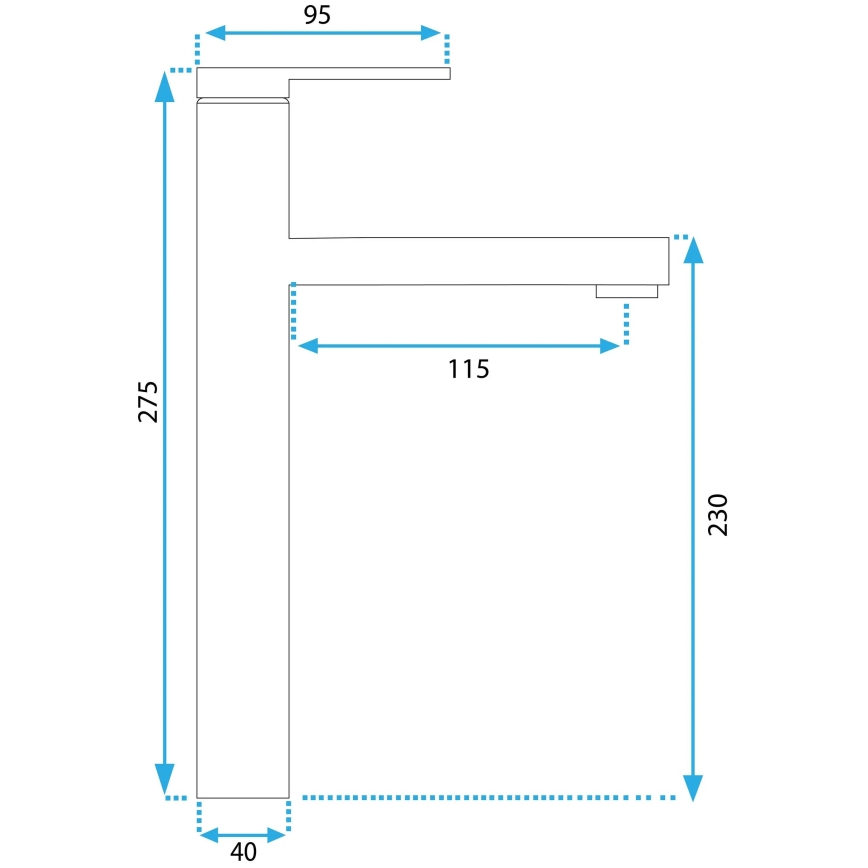 REA-B6562 - Grifo de lavabo PIXEL 27,5 cm cromo brillante