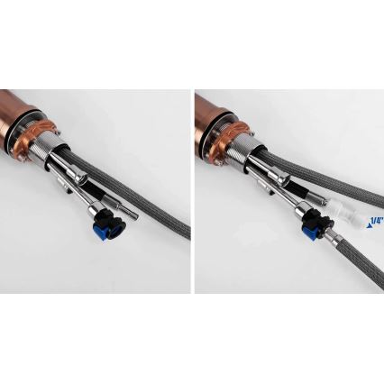 REA-B7436 - Grifo para fregadero con rociador extraíble y filtración ECO FRESH 37,5 cm, cobre