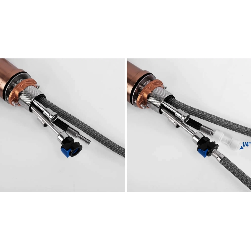 REA-B7436 - Grifo para fregadero con rociador extraíble y filtración ECO FRESH 37,5 cm, cobre