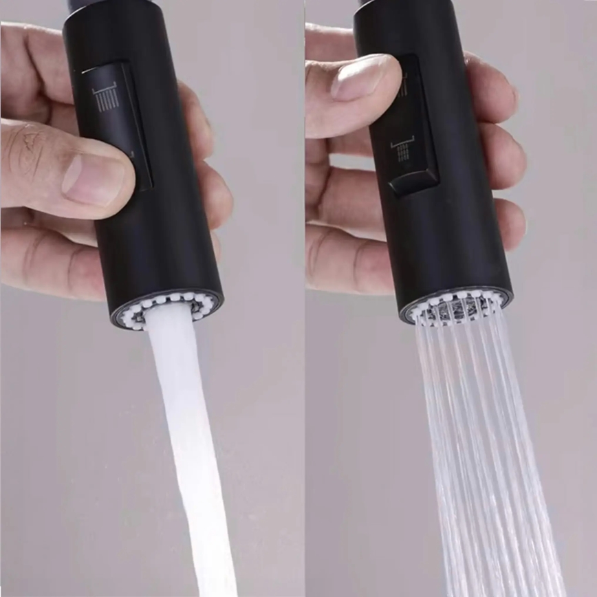 REA-B7564 - Grifo de fregadero con cabezal extraíble y sistema de filtración ECO FRESH, 37,5 cm, negro mate