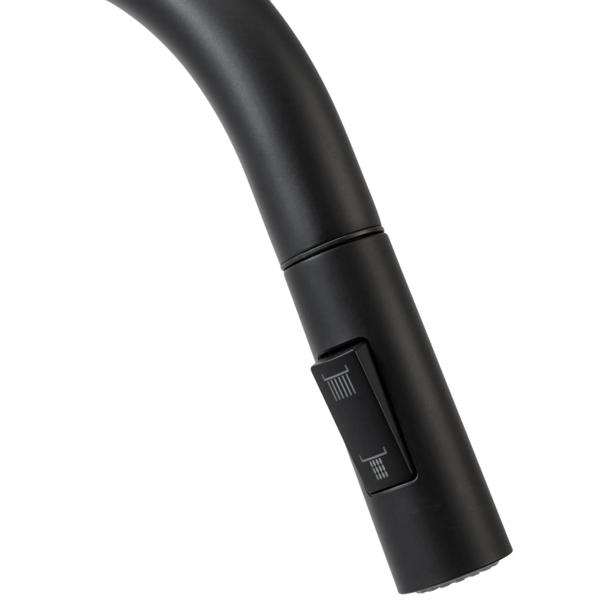 REA-B7564 - Grifo de fregadero con cabezal extraíble y sistema de filtración ECO FRESH, 37,5 cm, negro mate