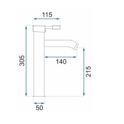 REA-B8665 - Grifo de lavabo GRAF 30,5 cm negro