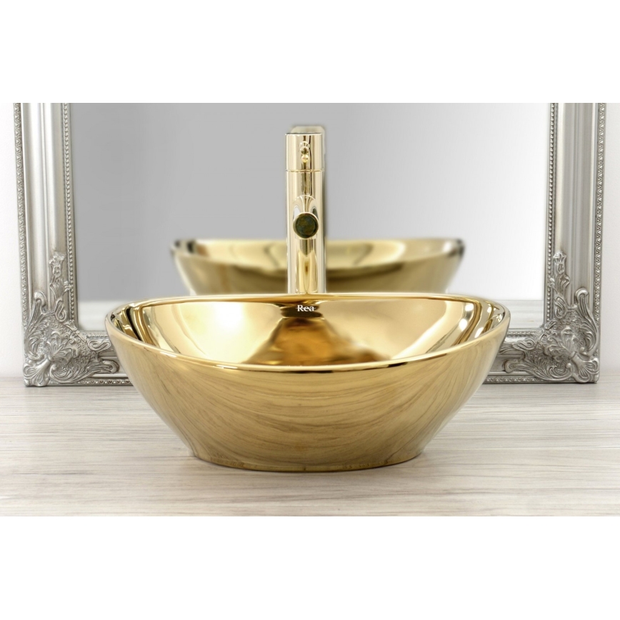 REA-B8803 - Grifo para lavabo TESS 31,5 cm dorado