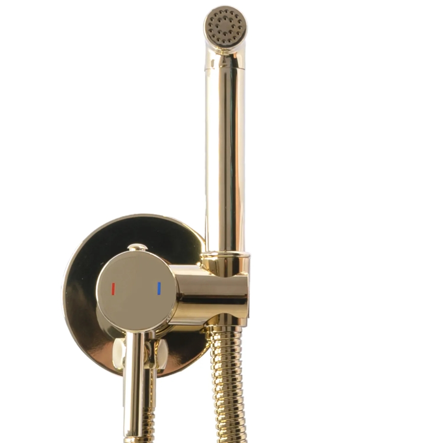 REA-B8979 - Grifo para bidé con rociador para instalación empotrada LUNGO, acabado dorado