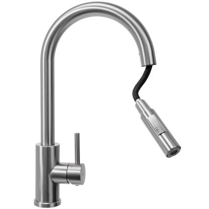 REA-B9146 - Grifo para fregadero con rociador extraíble FRESH, 39,5 cm, níquel