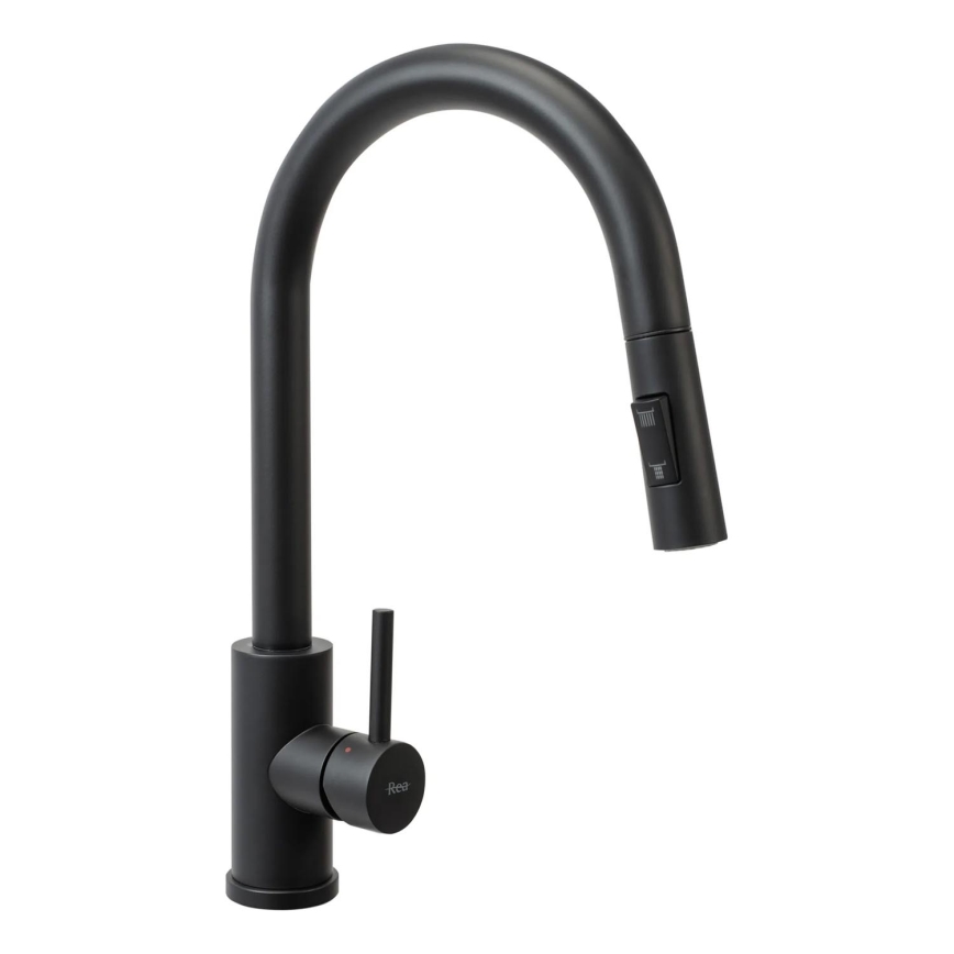 REA-B9147 - Grifo para fregadero con alcachofa extraíble FRESH 39,5 cm negro mate
