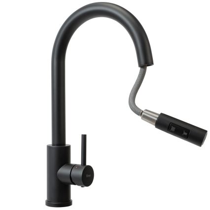 REA-B9147 - Grifo para fregadero con alcachofa extraíble FRESH 39,5 cm negro mate