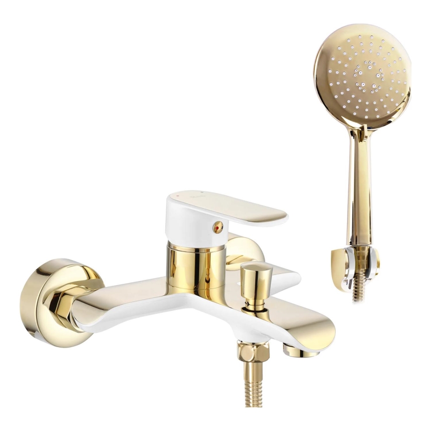 REA-B9932 - Set para bañera BLOOM blanco mate/dorado