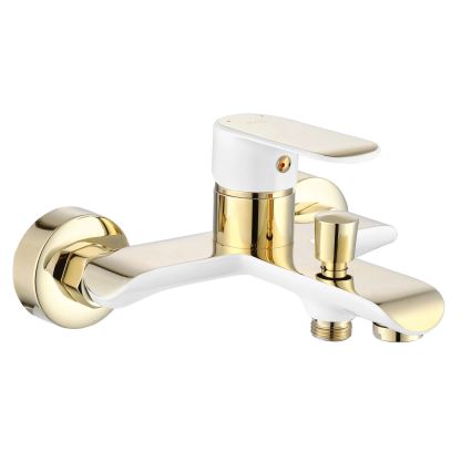 REA-B9932 - Set para bañera BLOOM blanco mate/dorado