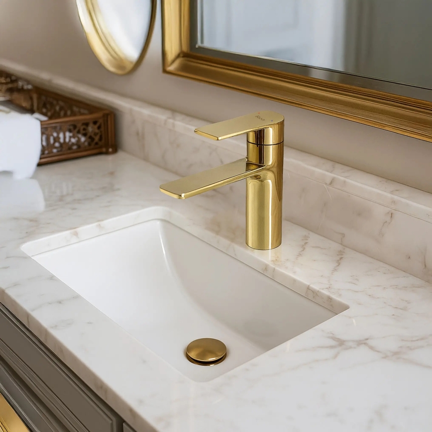 REA-B9981 - Grifo de lavabo STORM 15 cm dorado