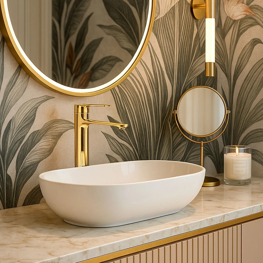 REA-B9983 - Grifo de lavabo STORM 29,5 cm dorado