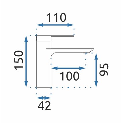 REA-B9986 - Grifo de lavabo STORM 15 cm negro mate